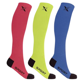 Run  Red/neon/blue - Atheltic Grade Compression Socks (3-Pairs)