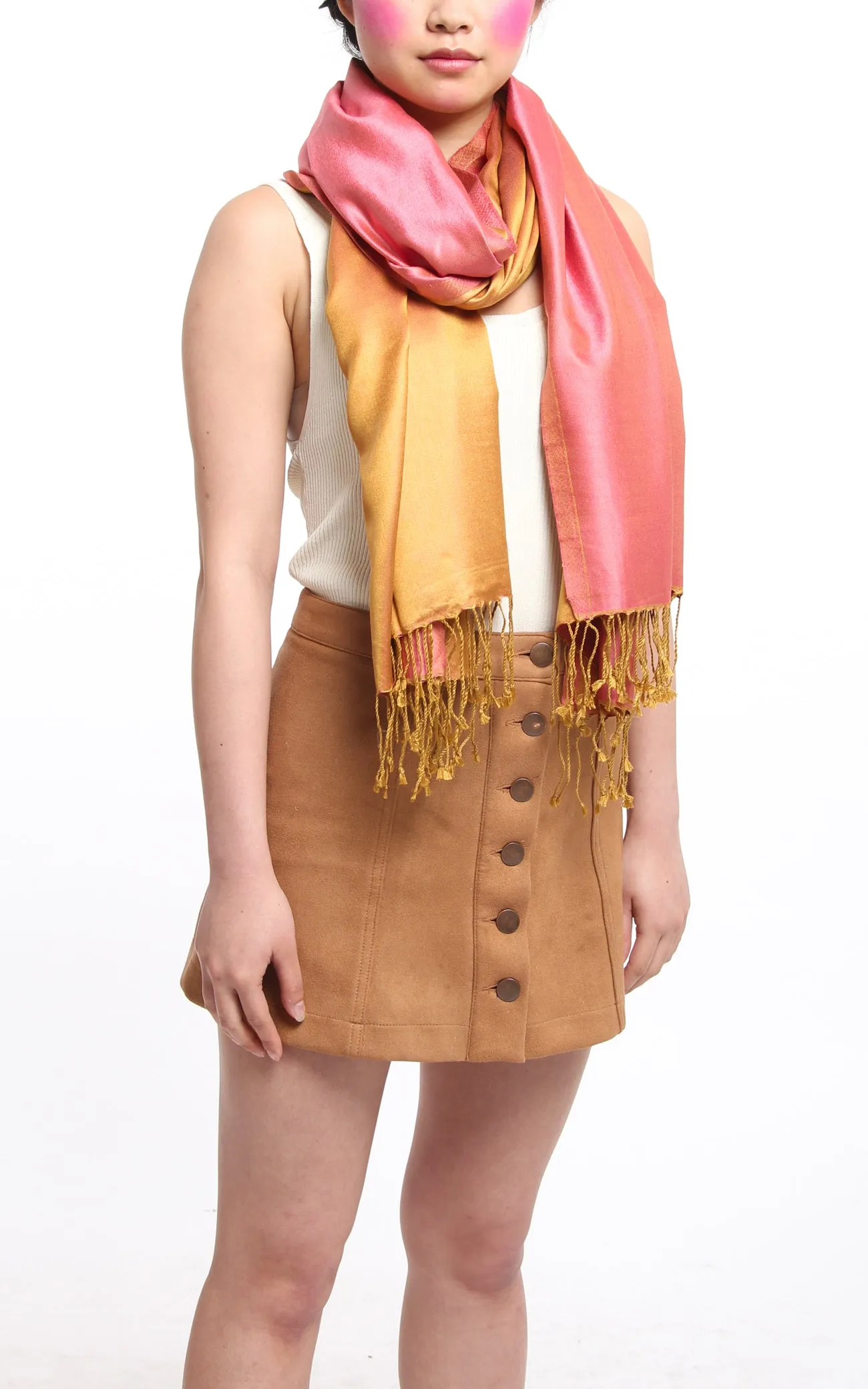 Ruth & Peach Silk Pashmina - LM256