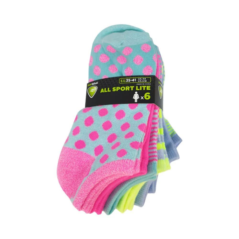 Sof Sole Women's Socks All Sports Lite No Show 6-pack (6 colors/patterns)