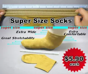 Super Size Socks /Extra Wide Socks/ Non-binding Socks