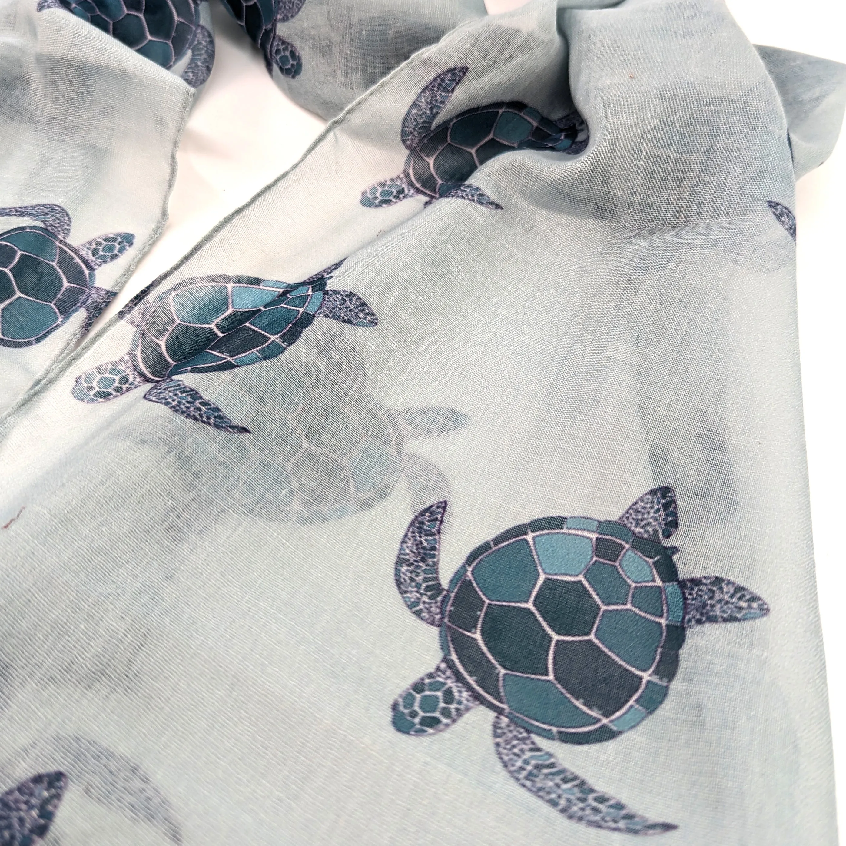 Talia the Turtle Scarf (50x180cm) - Sky Blue