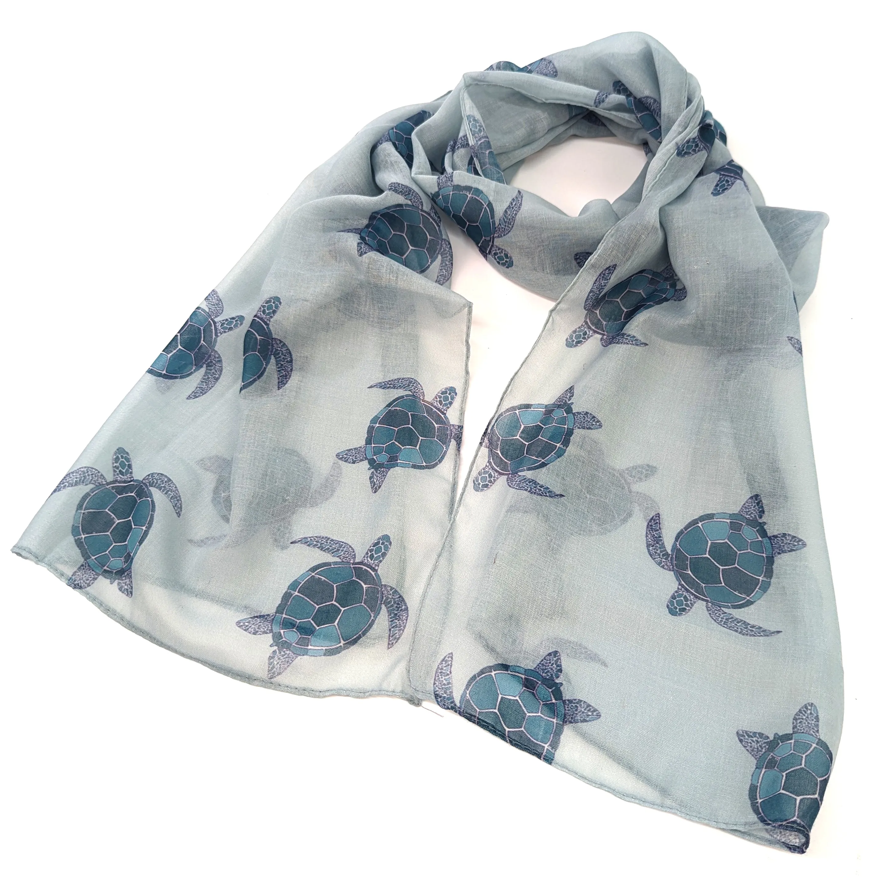 Talia the Turtle Scarf (50x180cm) - Sky Blue