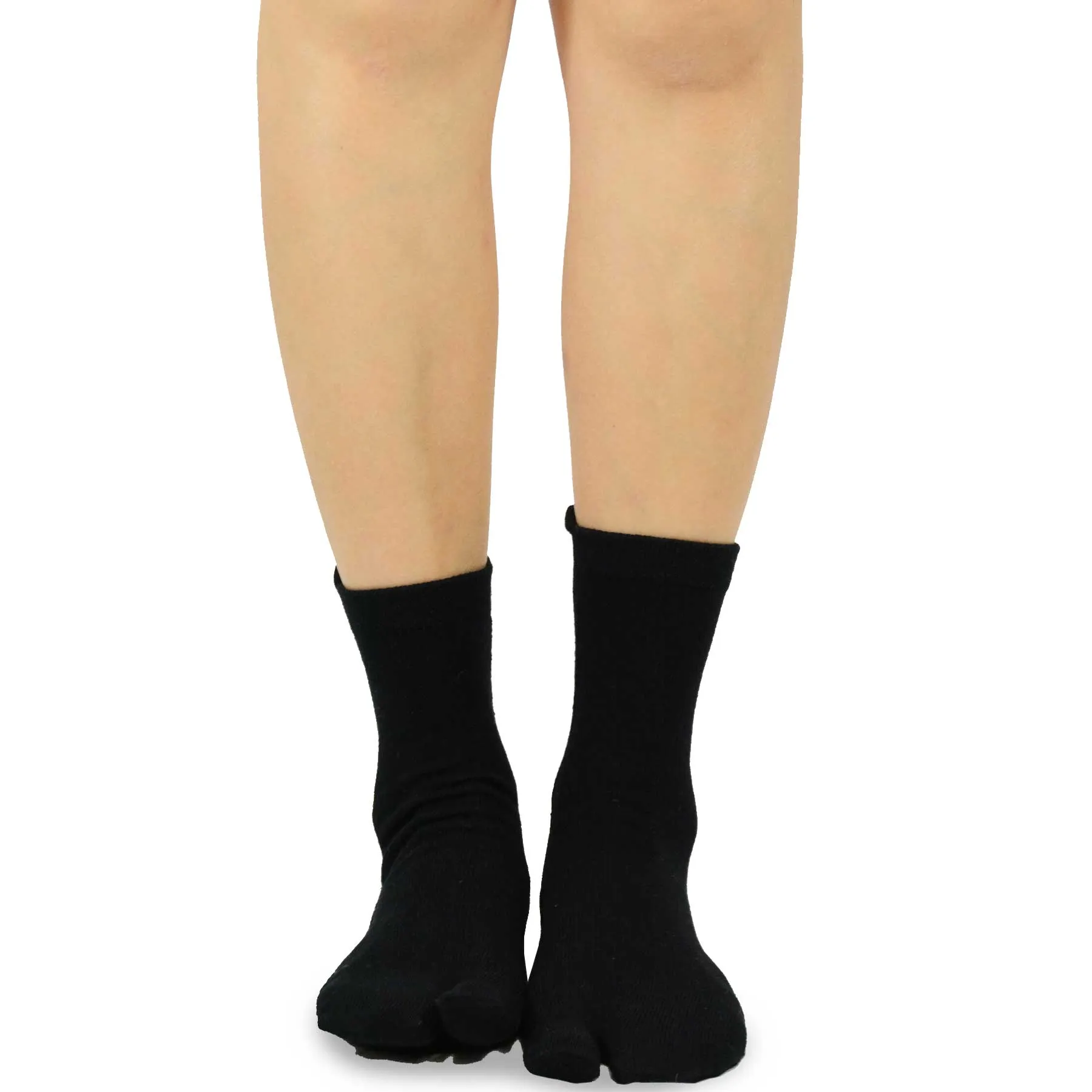 TeeHee Socks Unisex Casual Cotton Big Toe Black 3-Pack (11708)