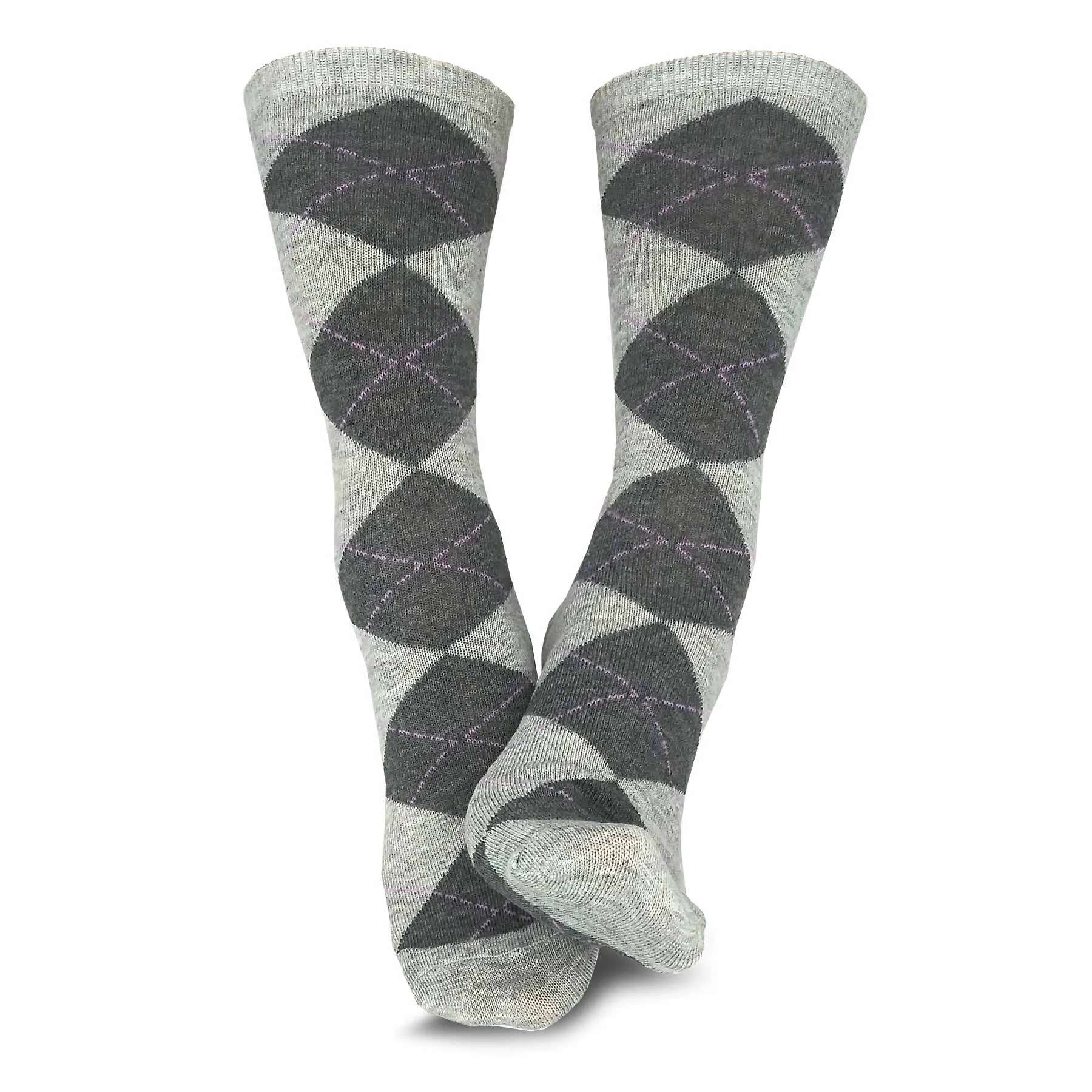 TeeHee Socks Women's Casual Polyester Crew Argyle 6-Pack (11189)