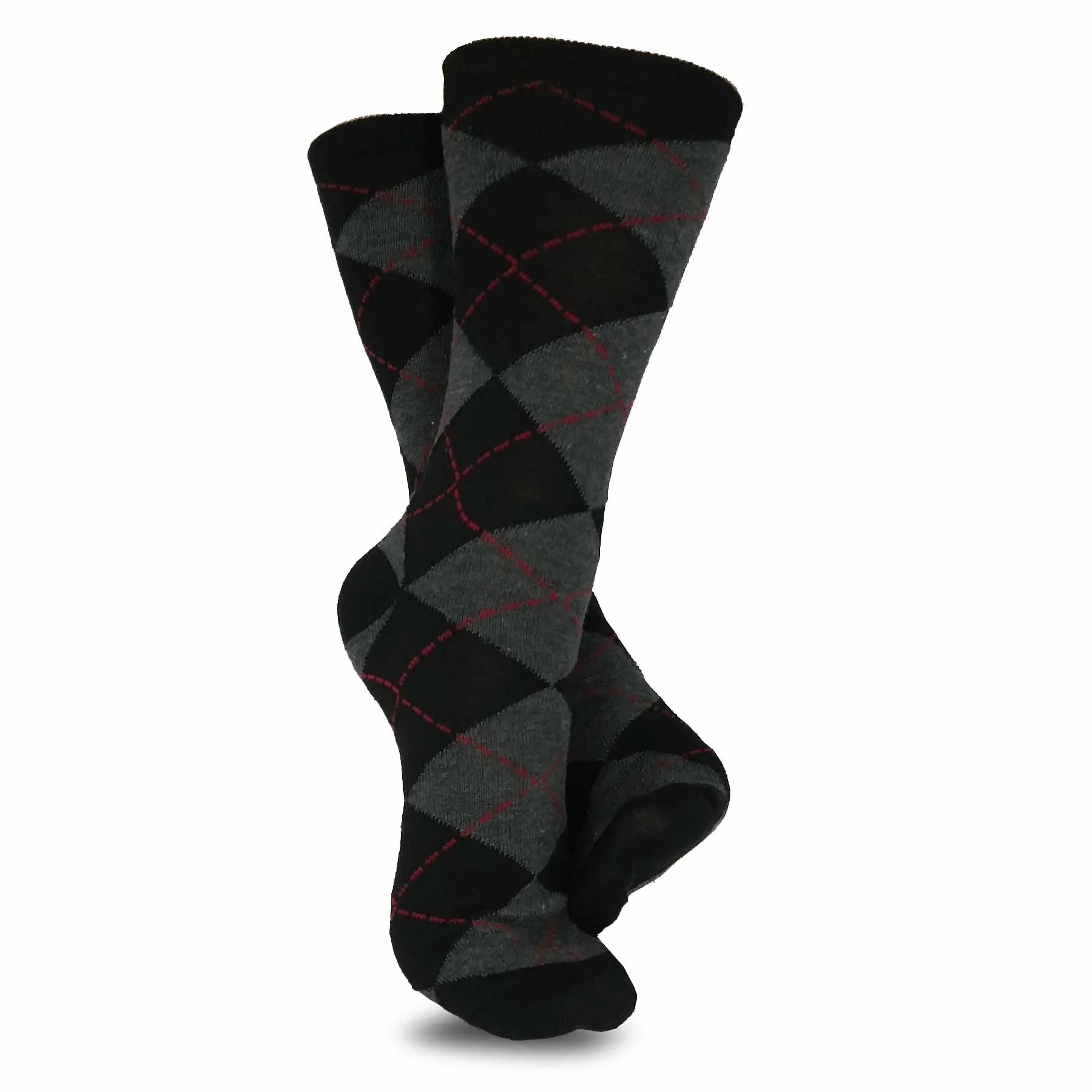 TeeHee Socks Women's Casual Polyester Crew Argyle 6-Pack (11189)