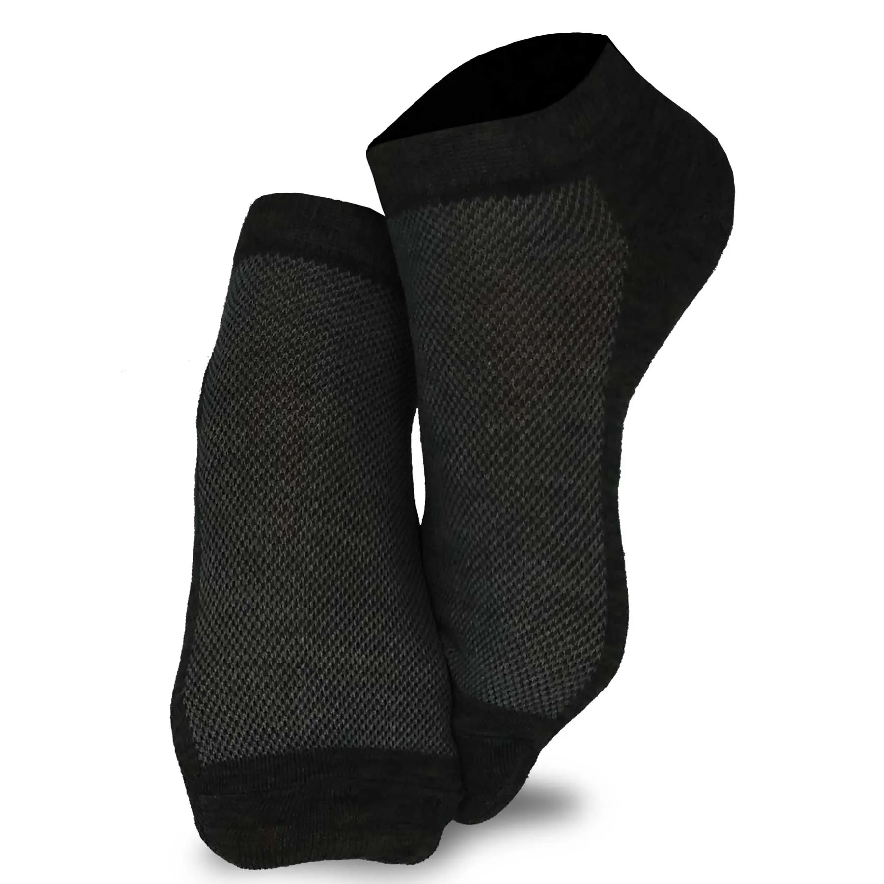 TeeHee Socks Women's Casual Polyester No Show Black 6-Pack (10051)