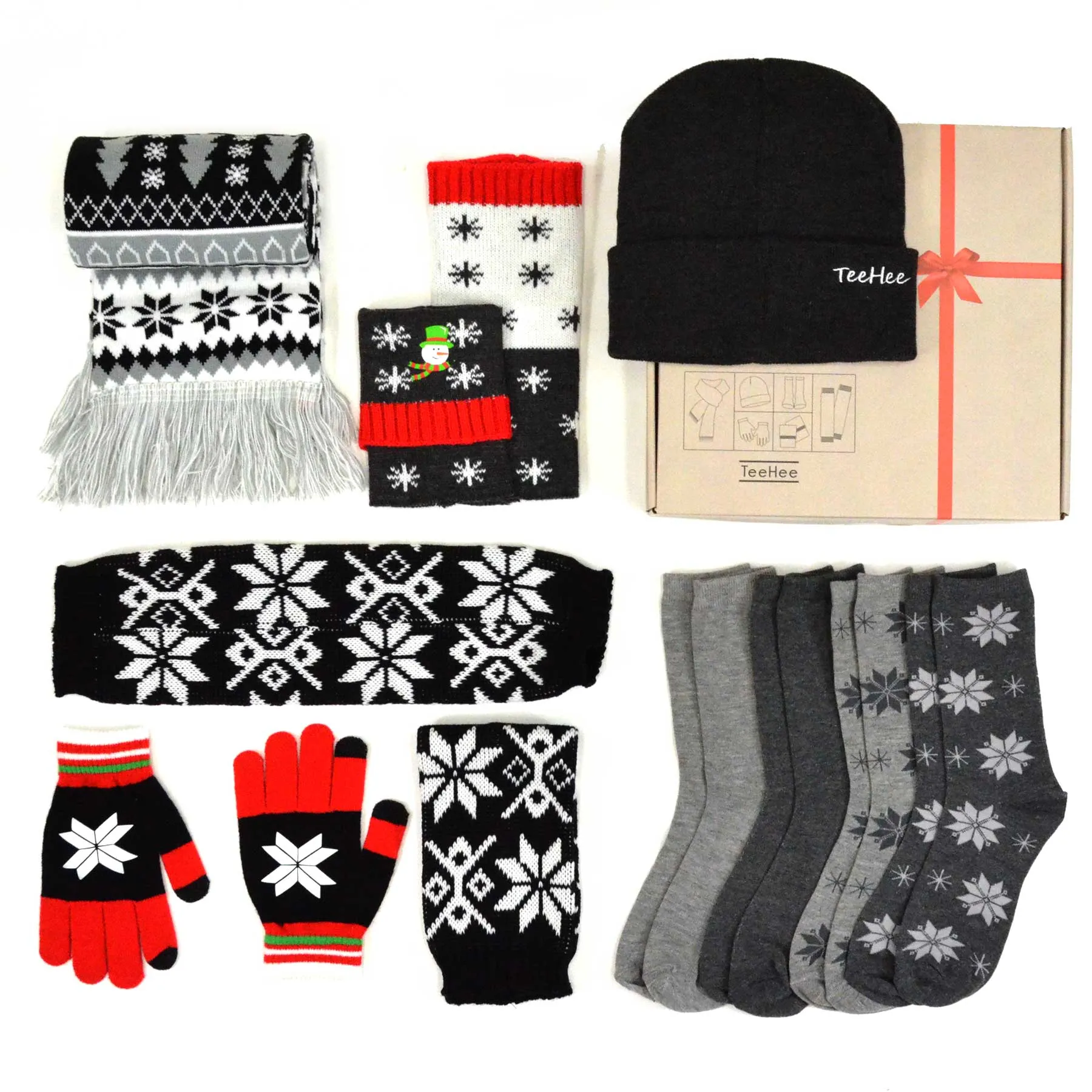 TeeHee Socks Women's Christmas 9-item Variety Gift Box Set B (12151)