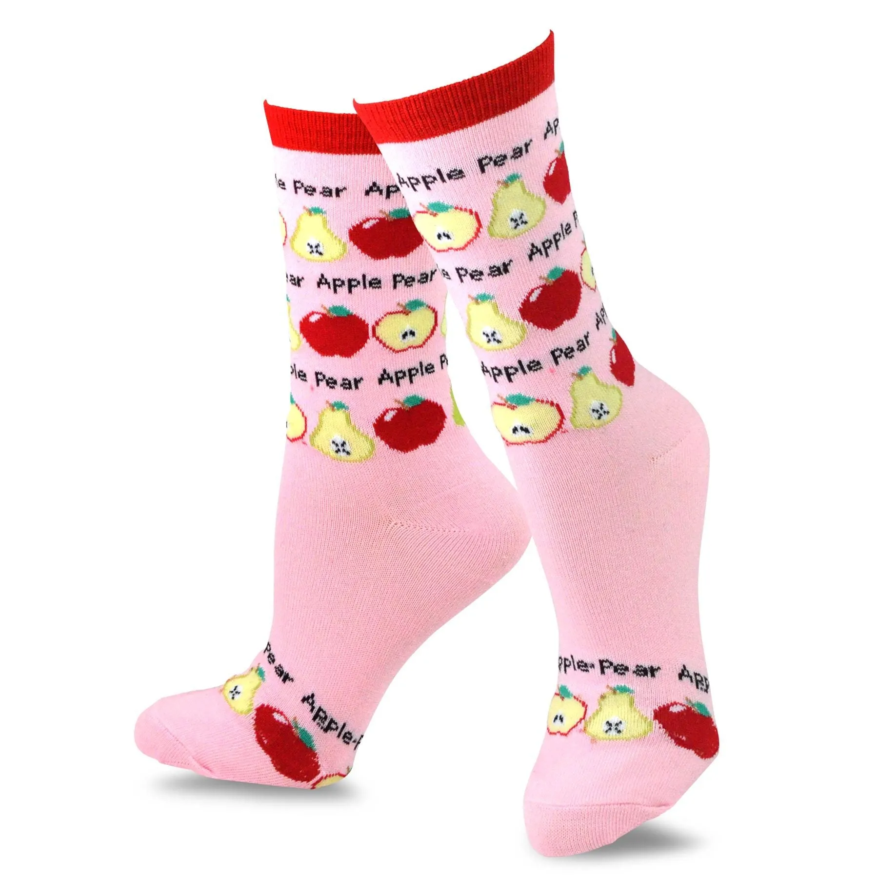 TeeHee Socks Women's Novelty Cotton Crew Fruits Farm 6-Pack (12006)