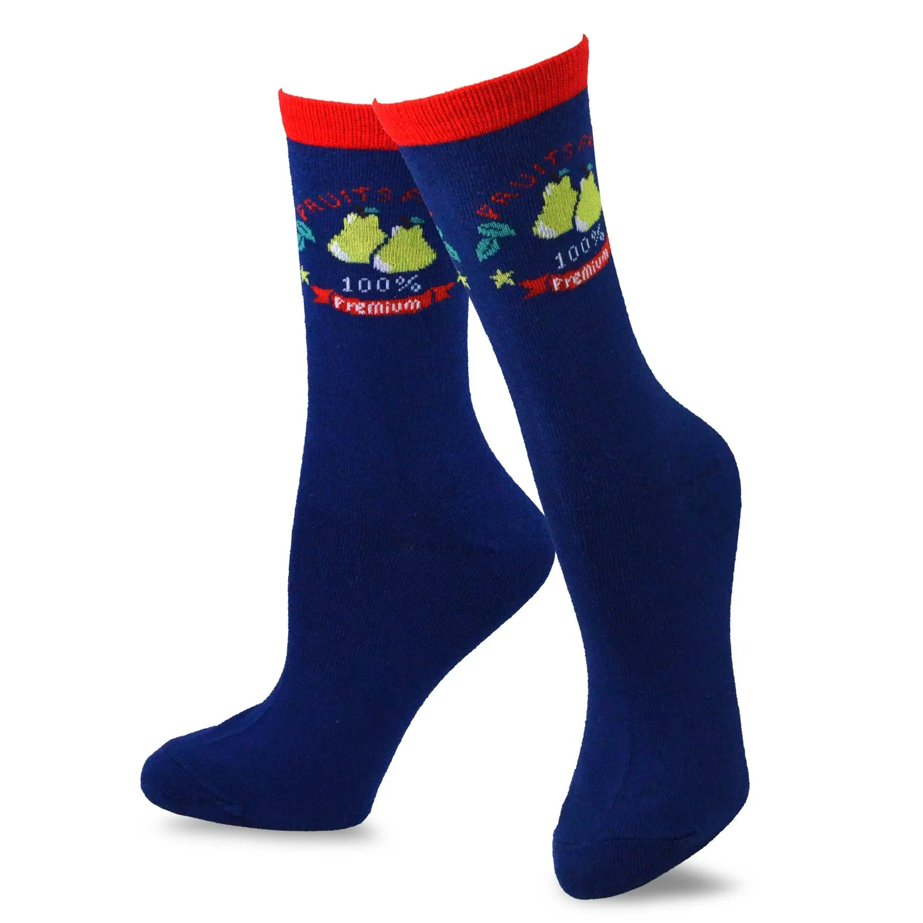 TeeHee Socks Women's Novelty Cotton Crew Fruits Farm 6-Pack (12006)