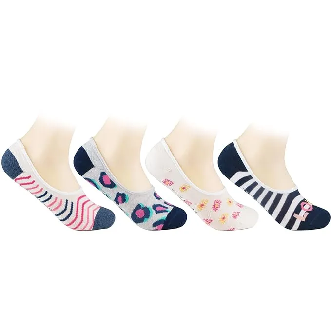 Women's  Cotton Fashion Loafer  Socks with cute prints  - Pack Of 4