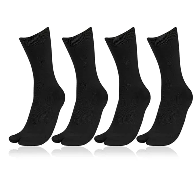 Women's Woolen Thumb Crew Socks In Black - Pack of 4